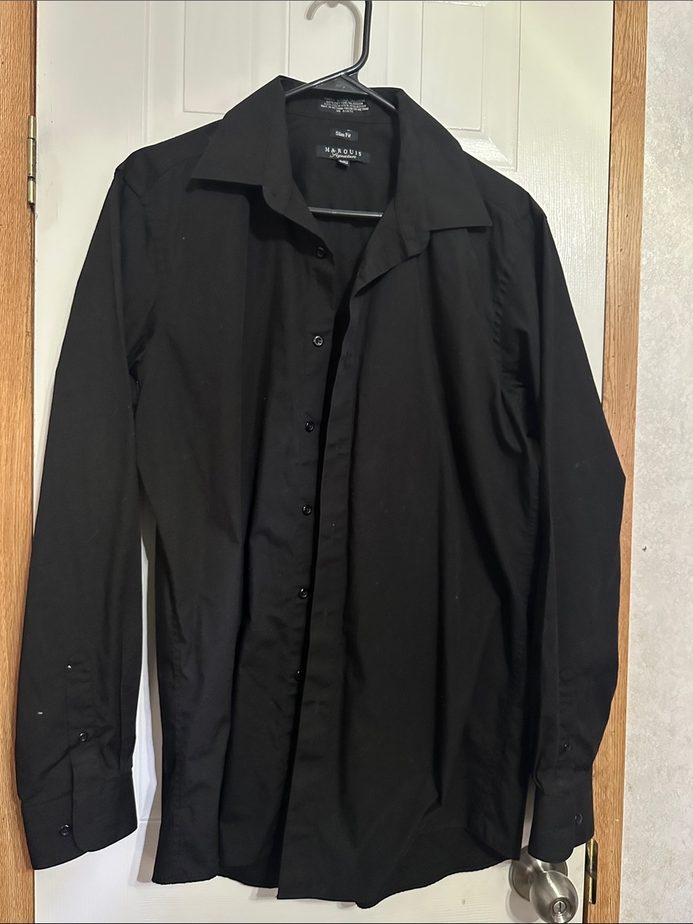 Marquise Black Slim-Fit Dress Shirt